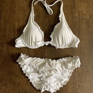Victoria’s Secret White Ruffle Bikini